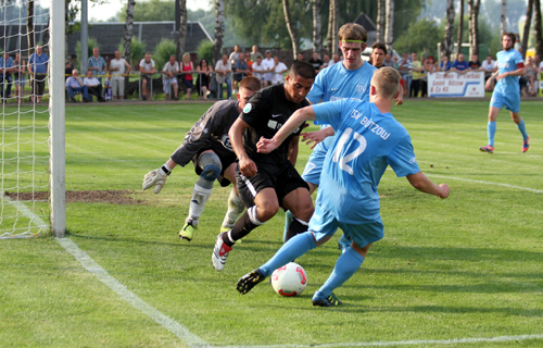 Halil Savran war mit zwei Toren erfolgreichster Torschütze des FC Hansa Rostock in Bützow. Foto: Sebastian Heger