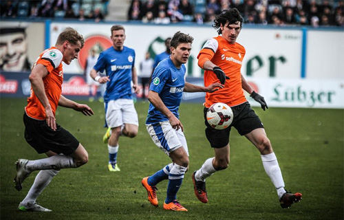 Hansa Rostock unterliegt im Heimspiel dem SV Darmstadt 98 mit 0:1. Foto: Sebastian Heger