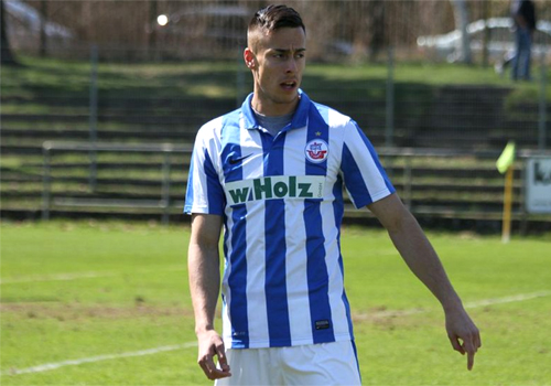 Darko Anic erzielte für den FC Hansa Rostock II den Schlusstreffer beim FC Pommern Greifswald. Foto: Sebastian Heger
