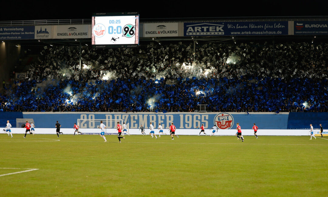 Hansa-Choreo zum Geburtstag im letzten Heimspiel des Jahres 2024