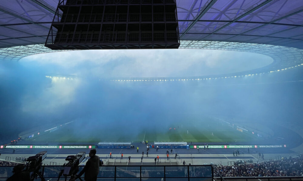 Hertha BSC gegen Hansa Rostock im Olympiastadion Berlin