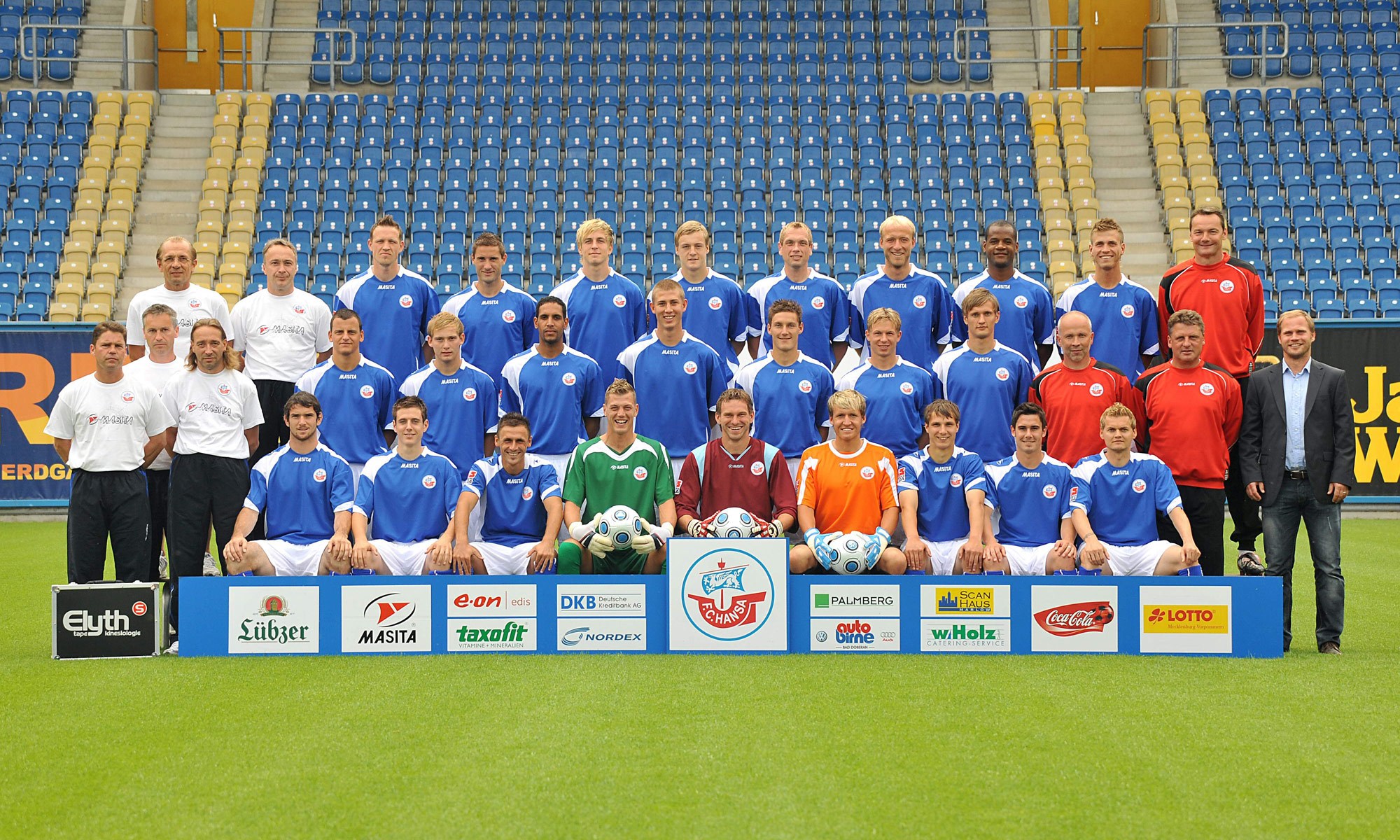 Mannschaftsfoto des FC Hansa Rostock 2009/2010 ohne Sponsor