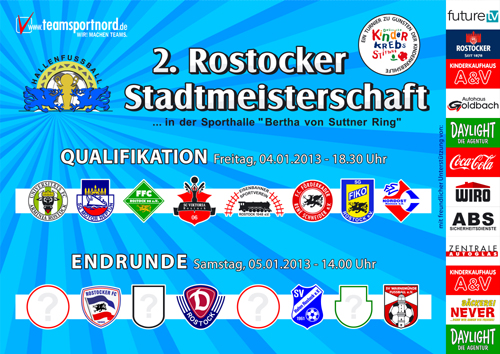 Der Rostocker FC von 1895 verteidigt seinen Titel bei der 2. Rostocker Stadtmeisterschaft.