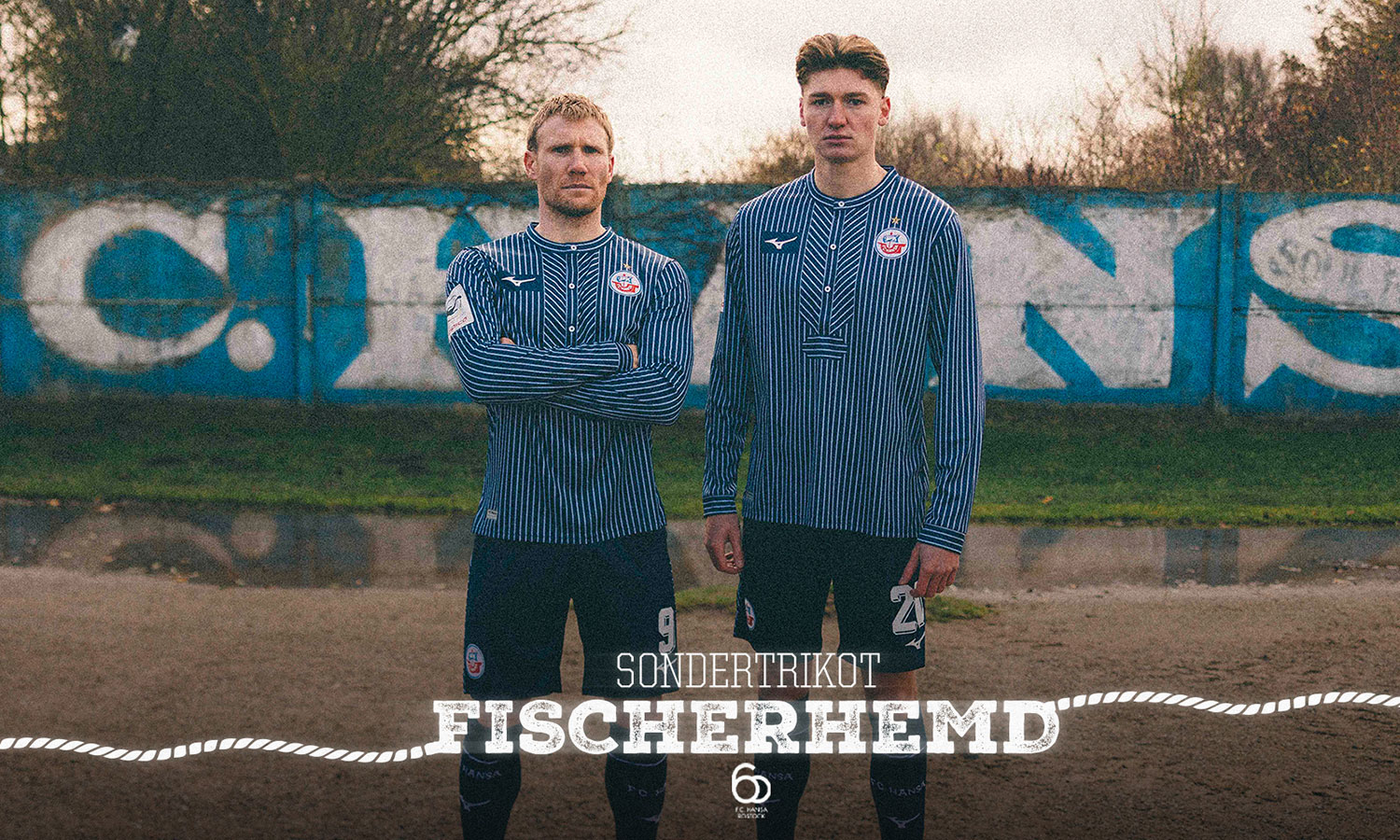 Hansa-Sondertrikot im Fischerhemd-Style getragen von Vogelsammer und Naderi