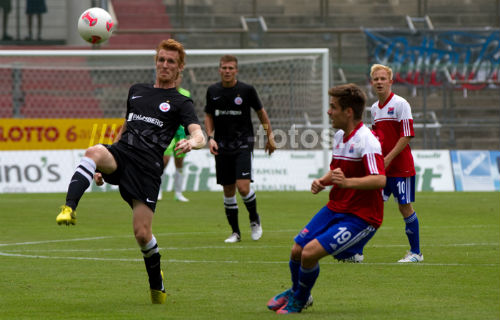 Der Belgier Ken Leemans fiel dem FC Hansa Rostock durch zwei Sperren in der 3. Liga aus. Foto: Sebastian Ahrens