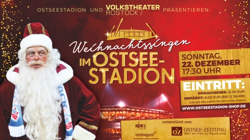 Gemeinsames Weihnachtssingen am 22. Dezember 2019 im Ostseestadion Rostock