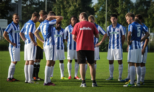Hansa Rostock II in der Vorbereitung auf die Oberliga-Saison 2013/14. Bisher gab es drei klare Testspielsiege. Foto: Sebastian Heger